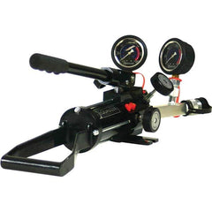 Enerpac - Manual Hydraulic Pumps Number of Stages: 2.000 Oil Volume Per Stroke (Cu. In.): 0.221 - Exact Tooling