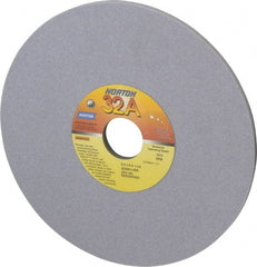 Norton - 8" Diam x 1-1/4" Hole x 1/4" Thick, L Hardness, 80 Grit Surface Grinding Wheel - Aluminum Oxide, Type 1, Medium Grade, 3,600 Max RPM, Vitrified Bond, No Recess - Exact Tooling