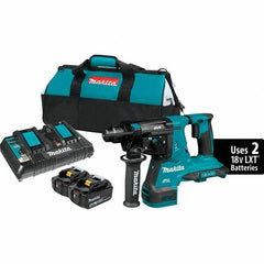 Makita - 36 Volt 1-1/8" SDS Plus Chuck Cordless Rotary Hammer - 5000 BPM, 0 to 980 RPM, Reversible - Exact Tooling