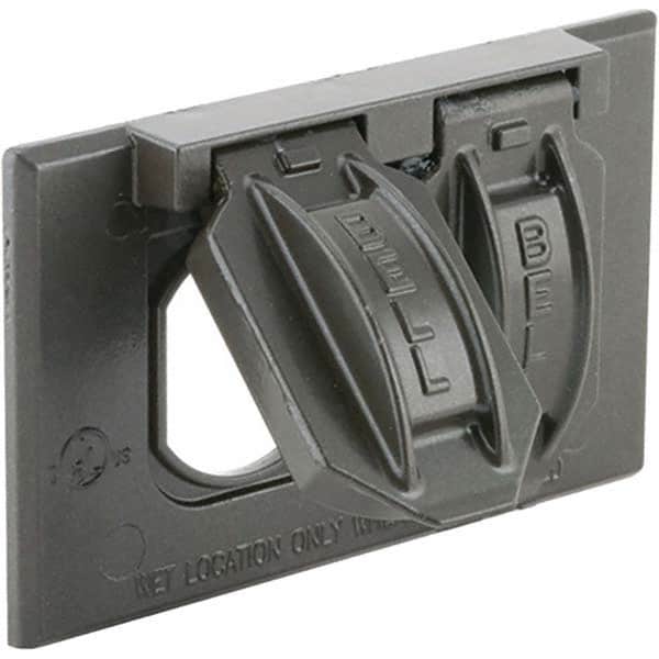 Hubbell-Raco - Weatherproof Box Covers Cover Shape: Rectangle Number of Holes in Outlet: 2 - Exact Tooling