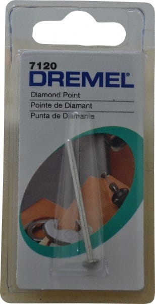 Dremel - 17/64" Head Diam, Wheel, Diamond Mounted Point - Teal, 1/8" Shank Diam - Exact Tooling
