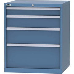 LISTA - 4 Drawer, 45 Compartment Bright Blue Steel Modular Storage Cabinet - Exact Tooling