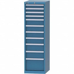 LISTA - 11 Drawer, 45 Compartment Bright Blue Steel Modular Storage Cabinet - Exact Tooling