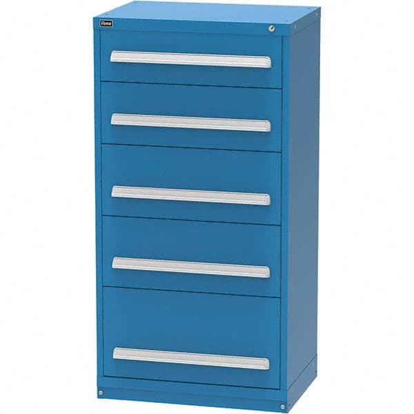 Vidmar - 5 Drawer, 45 Compartment Bright Blue Steel Modular Storage Cabinet - Exact Tooling