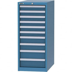 LISTA - 10 Drawer, 45 Compartment Bright Blue Steel Modular Storage Cabinet - Exact Tooling