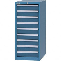 LISTA - 9 Drawer, 45 Compartment Bright Blue Steel Modular Storage Cabinet - Exact Tooling