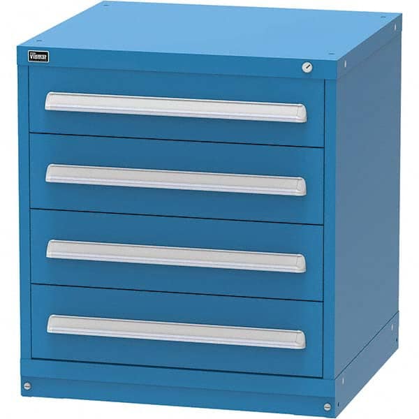 Vidmar - 4 Drawer Bright Blue Steel Modular Storage Cabinet - Exact Tooling