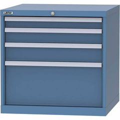 LISTA - 4 Drawer, 45 Compartment Bright Blue Steel Modular Storage Cabinet - Exact Tooling