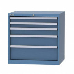 LISTA - 4 Drawer, 124 Compartment Bright Blue Steel Modular Storage Cabinet - Exact Tooling