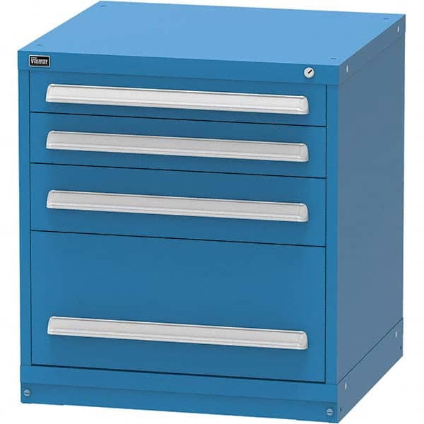 Vidmar - 4 Drawer Bright Blue Steel Modular Storage Cabinet - Exact Tooling