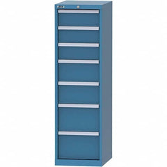 LISTA - 7 Drawer, 216 Compartment Bright Blue Steel Modular Storage Cabinet - Exact Tooling