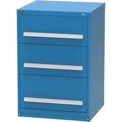 Vidmar - 3 Drawer, 124 Compartment Bright Blue Steel Modular Storage Cabinet - Exact Tooling