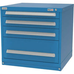 Vidmar - 4 Drawer Bright Blue Steel Modular Storage Cabinet - Exact Tooling