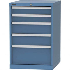LISTA - 5 Drawer, 99 Compartment Bright Blue Steel Modular Storage Cabinet - Exact Tooling