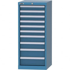 LISTA - 10 Drawer, 216 Compartment Bright Blue Steel Modular Storage Cabinet - Exact Tooling