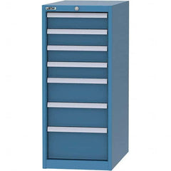 LISTA - 7 Drawer, 45 Compartment Bright Blue Steel Modular Storage Cabinet - Exact Tooling