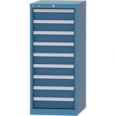 LISTA - 9 Drawer, 216 Compartment Bright Blue Steel Modular Storage Cabinet - Exact Tooling