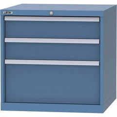 LISTA - 3 Drawer, 45 Compartment Bright Blue Steel Modular Storage Cabinet - Exact Tooling