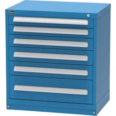 Vidmar - 6 Drawer, 45 Compartment Bright Blue Steel Modular Storage Cabinet - Exact Tooling