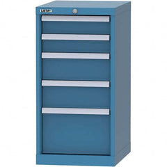 LISTA - 5 Drawer, 216 Compartment Bright Blue Steel Modular Storage Cabinet - Exact Tooling