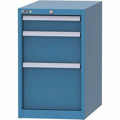 LISTA - 3 Drawer, 45 Compartment Bright Blue Steel Modular Storage Cabinet - Exact Tooling