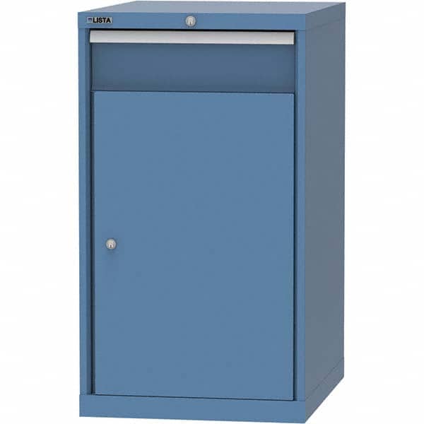 LISTA - 1 Drawer, 99 Compartment Bright Blue Steel Modular Storage Cabinet - Exact Tooling