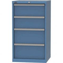 LISTA - 4 Drawer, 84 Compartment Bright Blue Steel Modular Storage Cabinet - Exact Tooling
