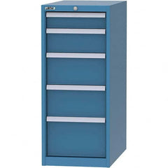 LISTA - 5 Drawer, 45 Compartment Bright Blue Steel Modular Storage Cabinet - Exact Tooling