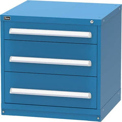 Vidmar - 3 Drawer Bright Blue Steel Modular Storage Cabinet - Exact Tooling