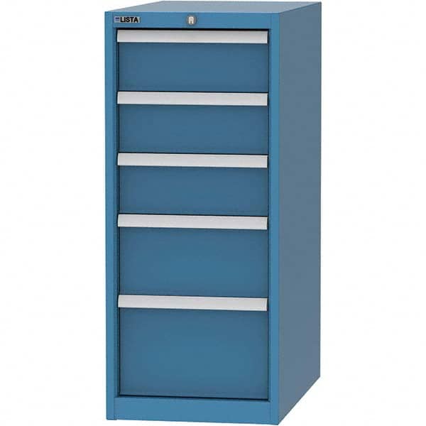 LISTA - 5 Drawer, 45 Compartment Bright Blue Steel Modular Storage Cabinet - Exact Tooling