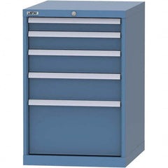 LISTA - 4 Drawer, 99 Compartment Bright Blue Steel Modular Storage Cabinet - Exact Tooling