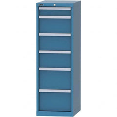 LISTA - 6 Drawer, 216 Compartment Bright Blue Steel Modular Storage Cabinet - Exact Tooling