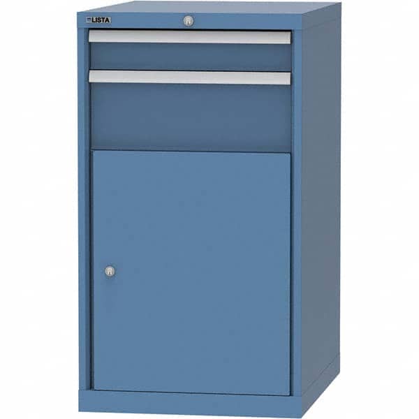LISTA - 4 Drawer, 99 Compartment Bright Blue Steel Modular Storage Cabinet - Exact Tooling