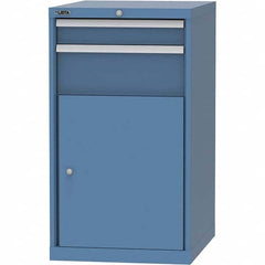 LISTA - 4 Drawer, 99 Compartment Bright Blue Steel Modular Storage Cabinet - Exact Tooling