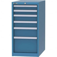 LISTA - 6 Drawer, 45 Compartment Bright Blue Steel Modular Storage Cabinet - Exact Tooling
