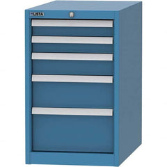 LISTA - 5 Drawer, 45 Compartment Bright Blue Steel Modular Storage Cabinet - Exact Tooling