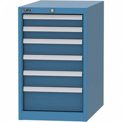 LISTA - 6 Drawer, 45 Compartment Bright Blue Steel Modular Storage Cabinet - Exact Tooling