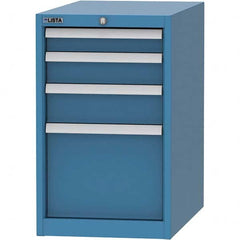 LISTA - 4 Drawer, 45 Compartment Bright Blue Steel Modular Storage Cabinet - Exact Tooling