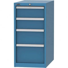 LISTA - 4 Drawer, 45 Compartment Bright Blue Steel Modular Storage Cabinet - Exact Tooling