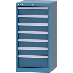 LISTA - 7 Drawer, 216 Compartment Bright Blue Steel Modular Storage Cabinet - Exact Tooling