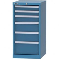 LISTA - 6 Drawer, 216 Compartment Bright Blue Steel Modular Storage Cabinet - Exact Tooling