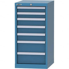 LISTA - 7 Drawer, 216 Compartment Bright Blue Steel Modular Storage Cabinet - Exact Tooling