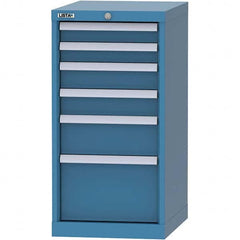 LISTA - 6 Drawer, 216 Compartment Bright Blue Steel Modular Storage Cabinet - Exact Tooling