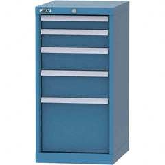 LISTA - 5 Drawer, 216 Compartment Bright Blue Steel Modular Storage Cabinet - Exact Tooling