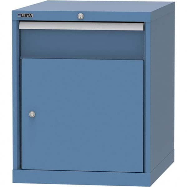 LISTA - 1 Drawer, 99 Compartment Bright Blue Steel Modular Storage Cabinet - Exact Tooling
