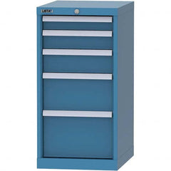 LISTA - 5 Drawer, 216 Compartment Bright Blue Steel Modular Storage Cabinet - Exact Tooling