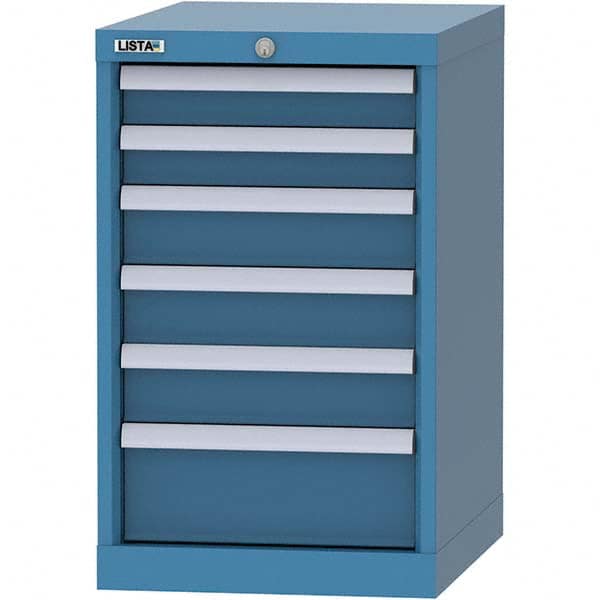 LISTA - 6 Drawer, 216 Compartment Bright Blue Steel Modular Storage Cabinet - Exact Tooling