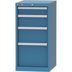LISTA - 4 Drawer, 216 Compartment Bright Blue Steel Modular Storage Cabinet - Exact Tooling