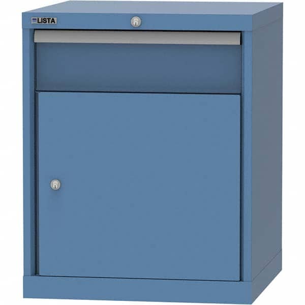 LISTA - 1 Drawer, 84 Compartment Bright Blue Steel Modular Storage Cabinet - Exact Tooling