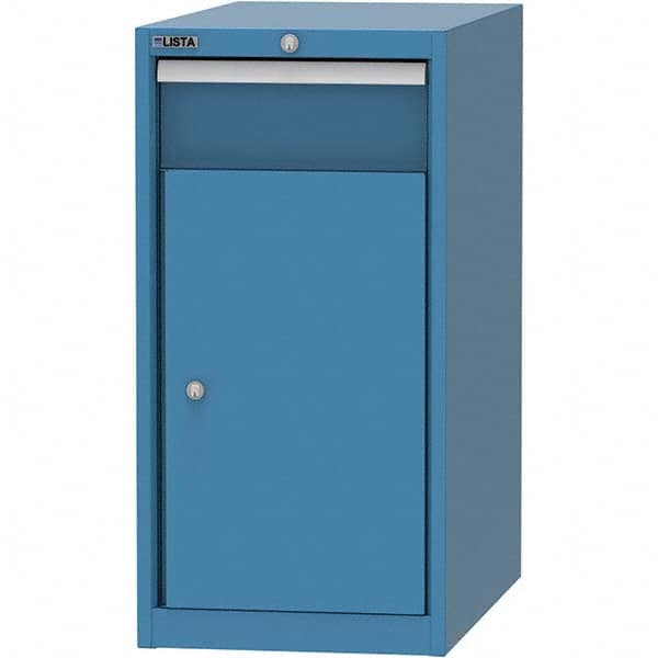 LISTA - 1 Drawer, 45 Compartment Bright Blue Steel Modular Storage Cabinet - Exact Tooling